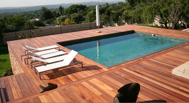 Outdoor wood decking